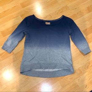 ♻️3/4 sleeve top, blue ombré